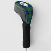 Grün Blau Rot Tartan Karo Monogramm Golf Headcover (angewinkelt)