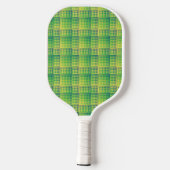 Grün Blau Schachbrett Abstract Muster Pickleball Schläger (Rückseite)