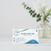 Grün & Blau Tierklinik-Design, anpassbare DVM Visitenkarte (Stehend Vorderseite)