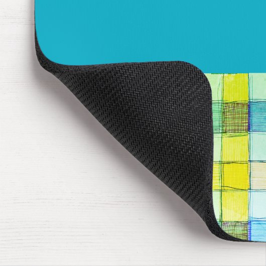 Grün blau und gelb Gingham Mouse Pad Mousepad (Ecke)