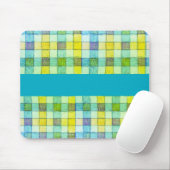 Grün blau und gelb Gingham Mouse Pad Mousepad (Mit Mouse)