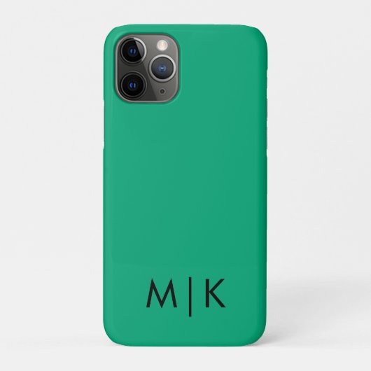 Grün Blau und Schwarz Modernes Monogramm Case-Mate iPhone Hülle (Rückseite)