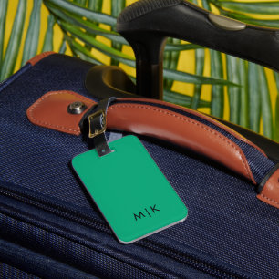 Grün Blau und Schwarz Modernes Monogramm Gepäckanhänger