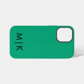 Grün Blau und Schwarz Modernes Monogramm iPhone Hülle (Rückseite (Horizontal))