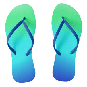 Grün, Blau und türkisfarbenes Cooles Wasser Ombre Badesandalen