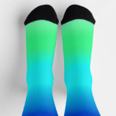 Grün, Blau und türkisfarbenes Cooles Wasser Ombre Socken (Oben)