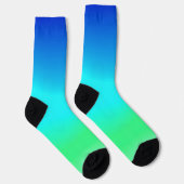Grün, Blau und türkisfarbenes Cooles Wasser Ombre Socken (Rechts)