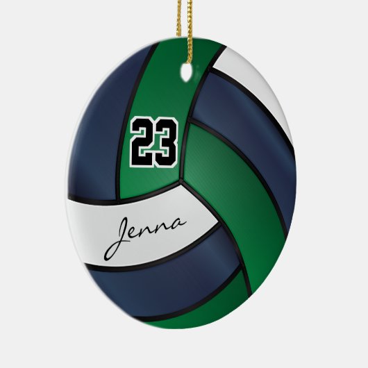 grün, blau und weiß - 🏐 Volleyball Keramik Ornament (Rechts)