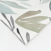 Grün-blaue botanische Wasserfarbe-Monogramm-Name Fleecedecke (Ecke)