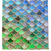 Grün-blaue glänzende Ombre Duschvorhang (Vorderseite)