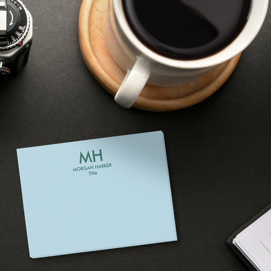 Grün Blaue Minimale Saubere Initialen Post-it Klebezettel
