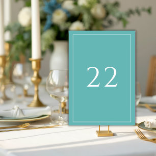 Grün Blaue minimalistische elegante Hochzeit Tischnummer
