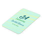 Grün blaue Pastell-Aquarell-Brautparty-Name da Magnet (Linke Seite)