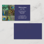 Grün-blaue Pfau-Fotocollage Visitenkarte (Vorne/Hinten)