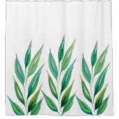 Grün blaue Pflanze des Chic Ocean Aquarell Duschvorhang (Vorderseite)