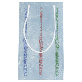 Grün-blaue rote Flöten-Linie, die strukturierten Kleine Geschenktüte