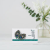 Grün-blauer Pfau versieht Profil Visitenkarte mit (Stehend Vorderseite)