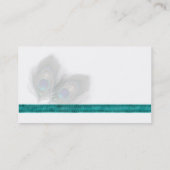 Grün-blauer Pfau versieht Profil Visitenkarte mit (Rückseite)
