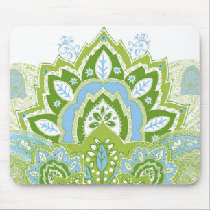 Grün-blaues Paisley Mousepad