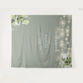 Grün blühende Lichter Hochzeitslicht Foto Hintergr Wandteppich (Vorderseite (Horizontal))