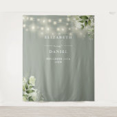 Grün blühende Lichter Hochzeitslicht Foto Hintergr Wandteppich (Vorderseite)