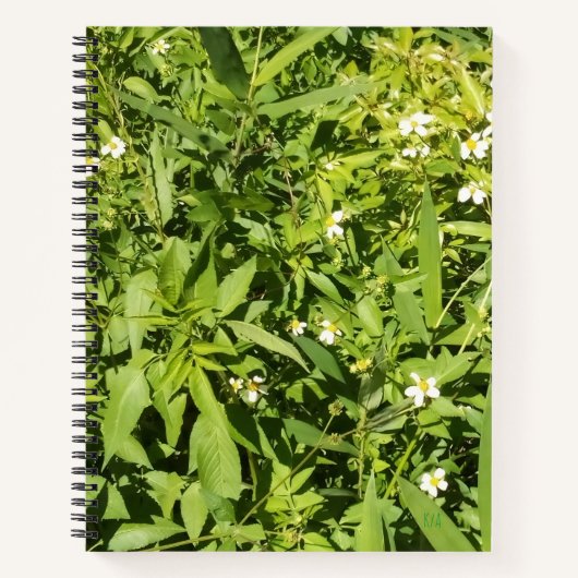 Grün blühendes SpiralNotebook Notizblock (Vorderseite)