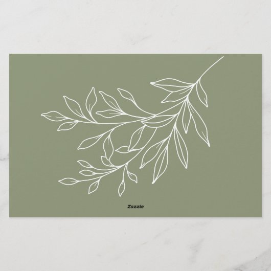 Grün Blume - Abends Showspiel Briefpapier (Rückseite)