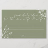 Grün Blume - Abends Showspiel Briefpapier (Vorderseite)