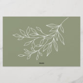 Grün Blume - Abends Showspiel Briefpapier (Rückseite)