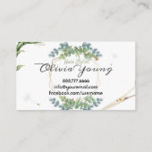 Grün-Blumen-Natur-Löwe Visitenkarte (Rückseite)