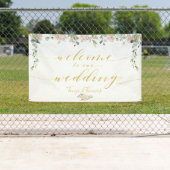 Grün & Blush Pink Gold Kalligraphie Willkommen Banner (Insitu)