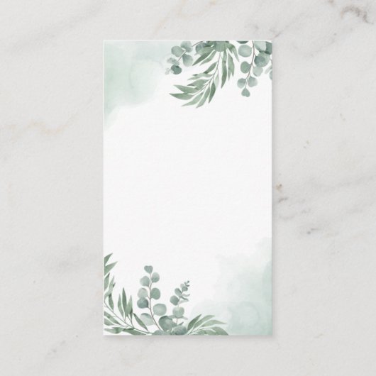 Grün blütenblütendusche Mädchen Begrüßung Anmelden Begleitkarte (Rückseite)