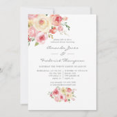 Grün blütenfarbene Probe Abendessen Einladung (Vorderseite)