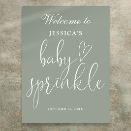 Grün-Boho-Neutral-Baby-Sprinkle Begrüßungszeichen Poster