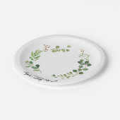 Grün-botanischer Baby-Show-Party-Papier-Teller Pappteller (Schrägansicht)