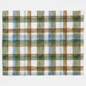 Grün Braun Blau Kariert Gestreift Fleecedecke (Vorderseite (Horizontal))