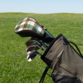 Grün Braun Blau Kariert Gestreift Golf Headcover (In SItu)