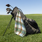 Grün Braun Blau Kariert Gestreift Golfhandtuch (Gras)