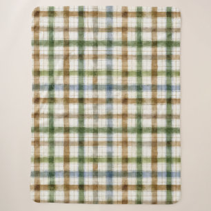 Grün Braun Blau Streifen  Sherpadecke