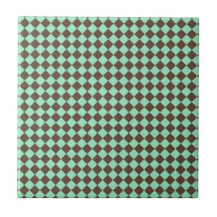 Grün Braun Diamant Schachbrettmuster Fliese