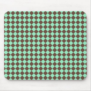 Grün Braun Diamant Schachbrettmuster Mousepad