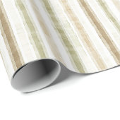 Grün Braun gestreifte Creme Geburtstag Geschenkpapier (Rolleneckpunkt)