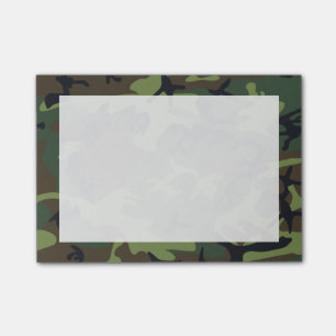Grün, Braun, Schwarz Camo Tarnmuster Post-it Klebezettel