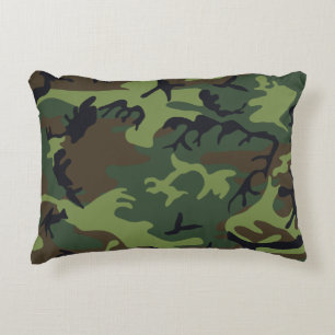 Grün, Braun, Schwarz Camo Tarnmuster Zierkissen