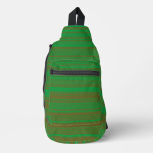 Grün Braun Streifen Crossbody Bag