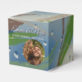 Grün, Braun und Beige Pinselstriche Geschenkschachtel