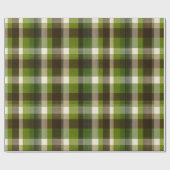 Grün Braun Wald Karo Moos Karomuster Geschenkpapier (Flach)