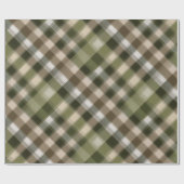 Grün Braun Wald Karo Moos Karomuster Geschenkpapier (Flach)