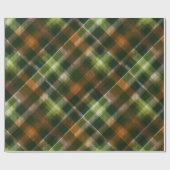 Grün Braun Wald Karo Moos Karomuster Geschenkpapier (Flach)