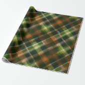 Grün Braun Wald Karo Moos Karomuster Geschenkpapier (Ungerollt)